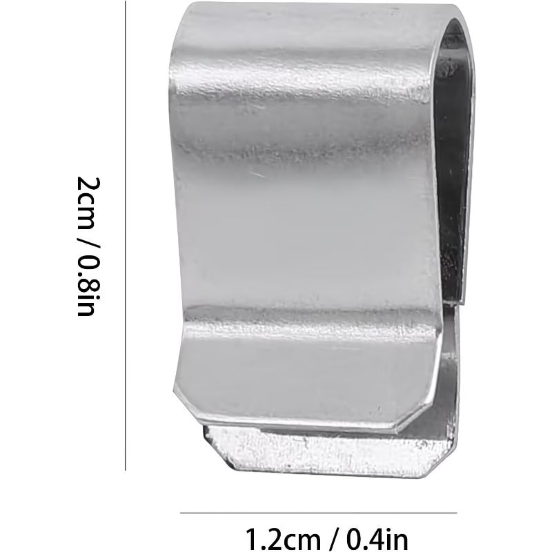 U-Klammer, Edelstahl-Befestigungsclip 20 × 12 mm zum sicheren Fixieren von Gürteln, Riemen und Schürzen. Robust, wiederverwendbar und korrosionsbeständig.